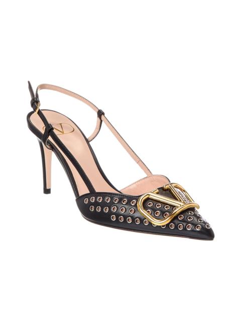 Valentino Valentino VLogo 80 Leather Slingback Pump