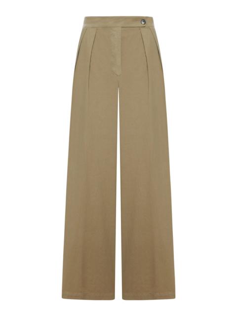 Dries Van Noten Dries Van Noten Women Cement-Coloured Trousers With Pleats And Side Buttons