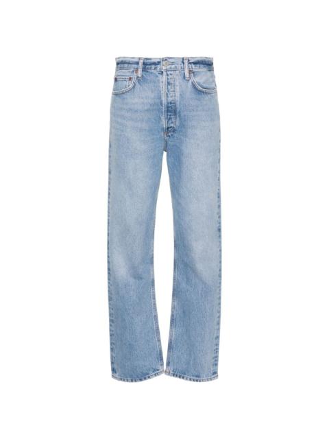 high-rise straight-leg jeans