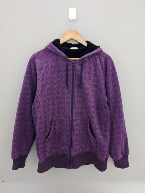 Other Designers Overprint Skulls Sherpa Lining Mens Zipper Jacket Hoodie