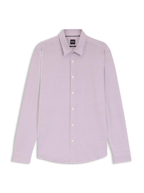 BOSS PRINTED SLIM-FIT SHIRT IN A COTTON BLEND