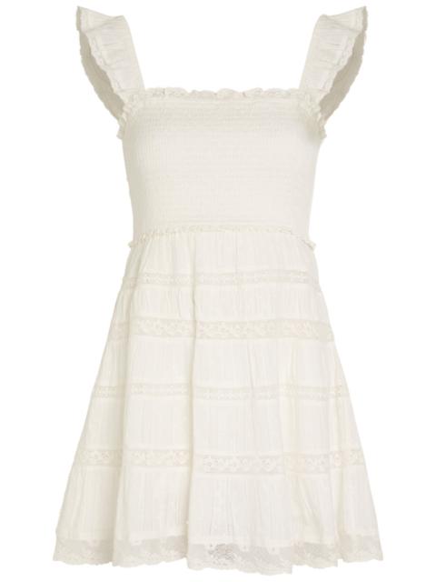 LoveShackFancy Loveshackfancy Colbera Lace-trim Cotton Mini Dress