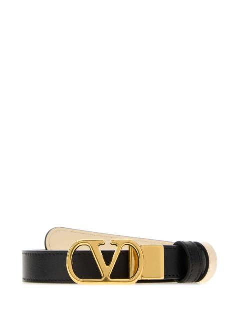 Valentino Valentino Garavani Women Black Leather Reversible Belt