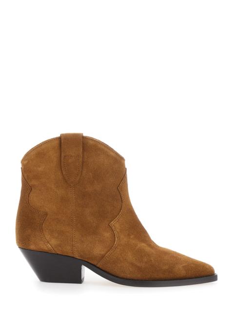 Isabel Marant Isabel Marant Women 'Dewina' Brown Ankle Boots With Medium Heel In Suede For Women