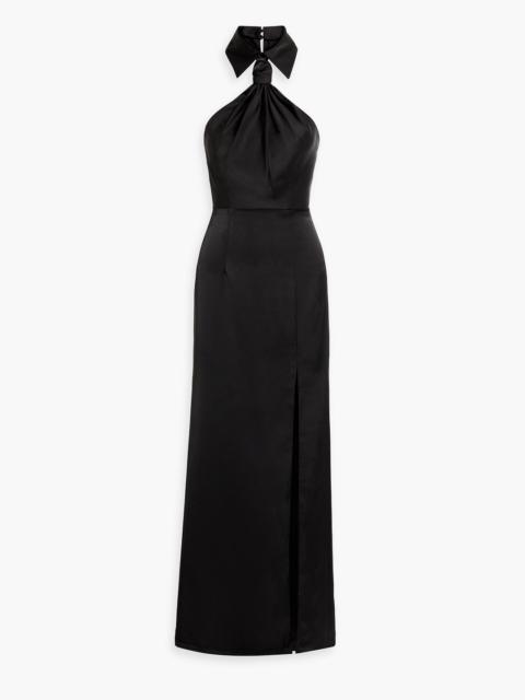 Other Designers Gemi knotted satin-crepe halterneck gown