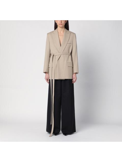 Victoria Beckham Victoria Beckham Beige Wool Jacket With Belt Women