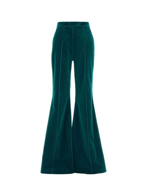 COSTARELLOS Costarellos Women Teal Green Velvet Pant