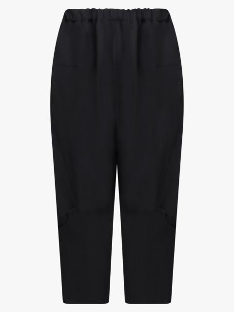 CROP TAPERED ELASTIC WAISTBAND | BLACK