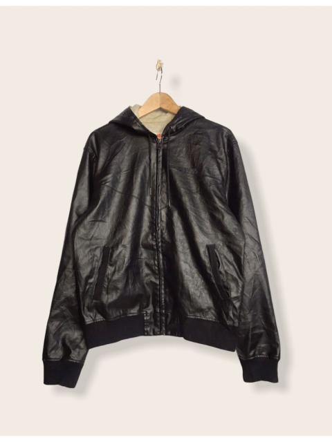 Other Designers ZARA MAN LEATHER JACKET HOODIE