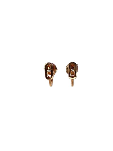 Other Designers Messika - Messika Move Uno Mini Hoops Yellow Gold Diamond Earrings