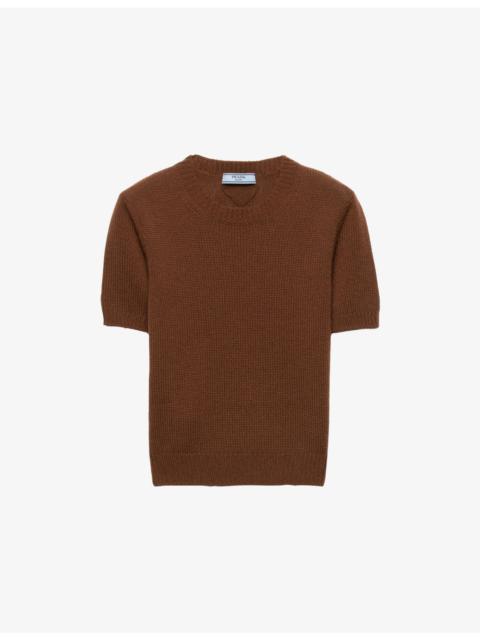 Prada Short-Sleeve Knitted Cashmere Jumper