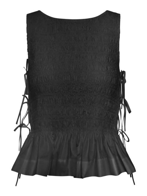 GANNI Ganni Women Black Cotton Top With Layers