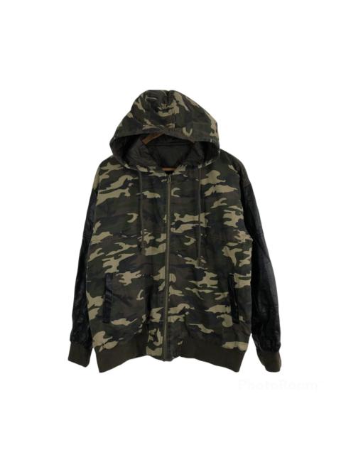 Other Designers Military - CAMO BLACK HOODIE ZIPPER JACKET RICHE GLAMOUR