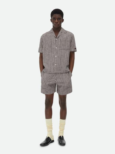 Bottega Veneta Knotted Viscose Check Shorts