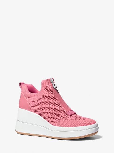 MICHAEL KORS Emmy Mesh Zip-Up Wedge Trainer
