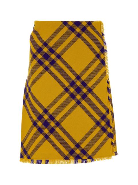 Burberry Embroidered wool skirt