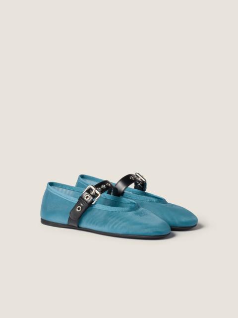 Miu Miu Mesh fabric ballerinas