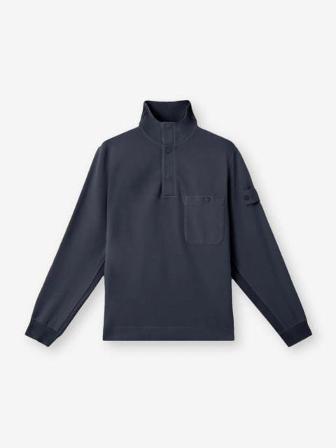 Stone Island Stone Island Ghost Blue Half-Snap Sweatshirt