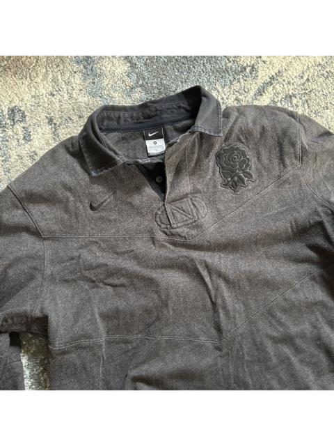 Nike 2012 ENGLAND ALL BLACK ROSE L/S RUGBY TOP Y2K ANTHRACiTE