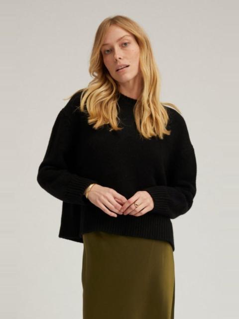 SPRWMN BLACK HEAVY CASHMERE SWEATER