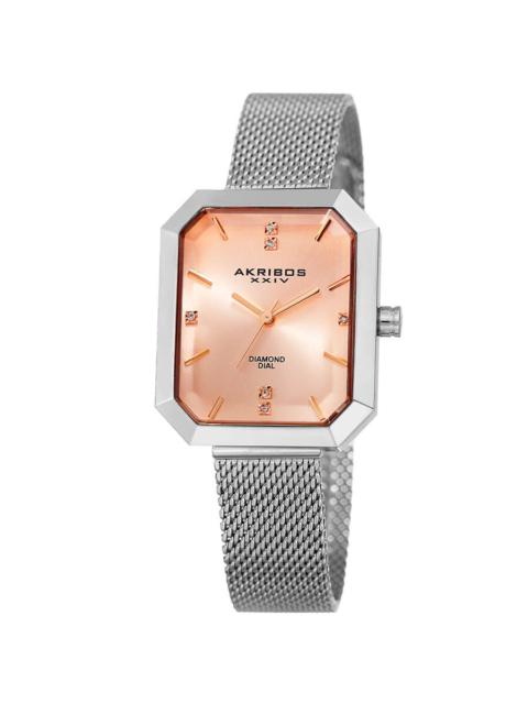 Other Designers Akribos XXIV Womens Dress Quartz Diamond Champagne Dial Ladies Watch P50149
