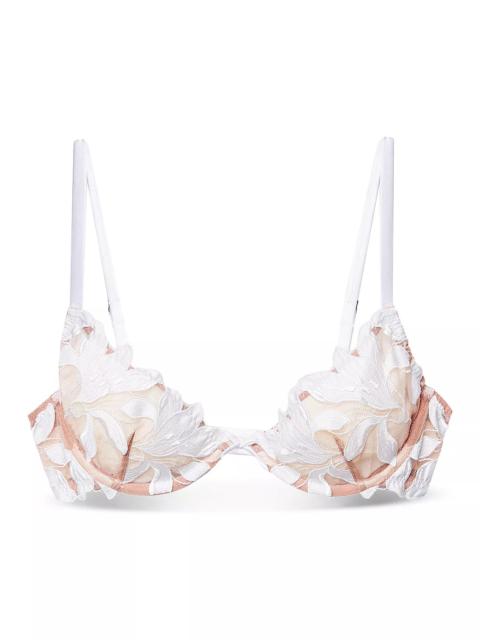 Fleur du Mal Lily Embroidered Plunge Demi Bra