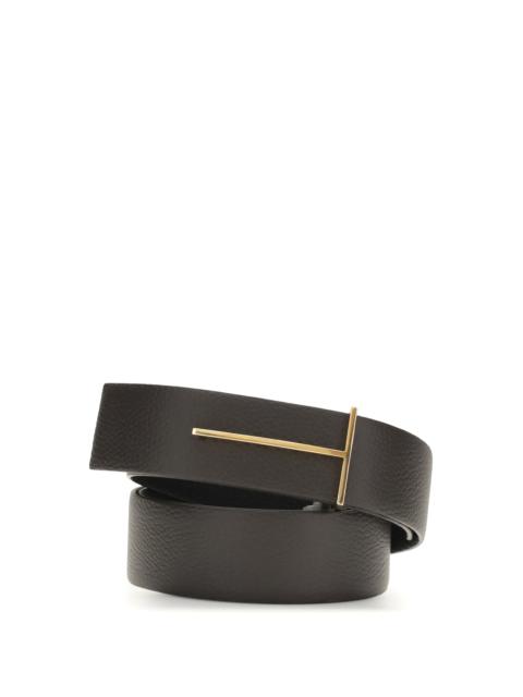 TOM FORD Tom Ford Grain Leather Slim T Reversible Belt