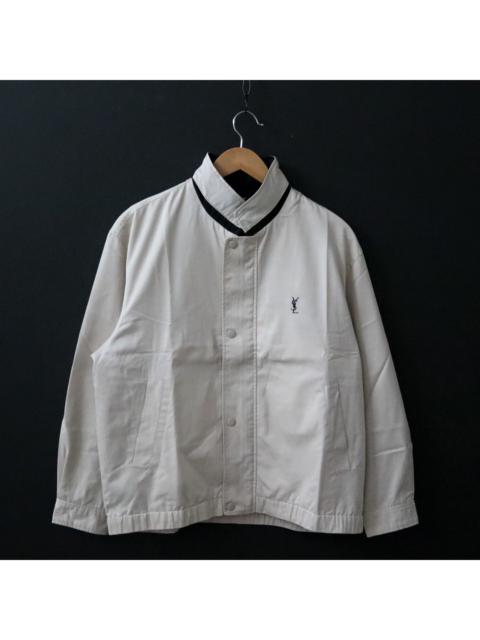 Other Designers Vintage 90s YSL Yves Saint Laurent Embroidered Mini Logo Bomber Windbreaker Casual Jacket Size Would