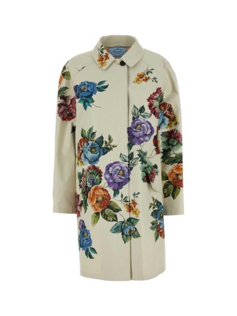 Prada Prada Women Printed Cotton Overcoat