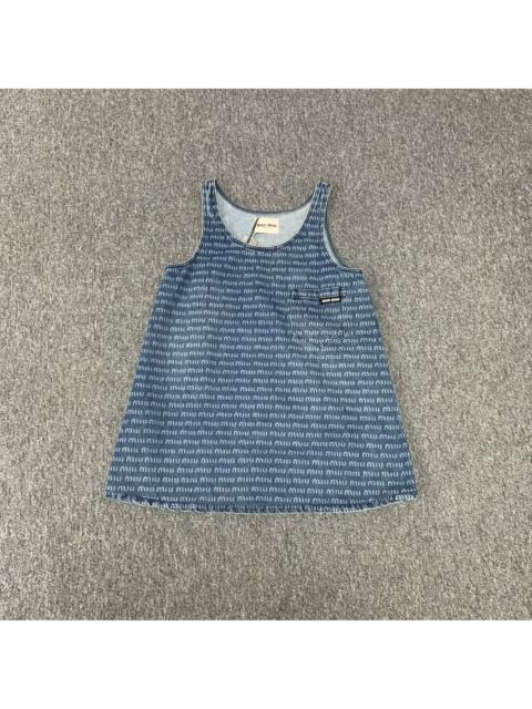 Miu Miu Miu Miu denim vest dress with all-over print 