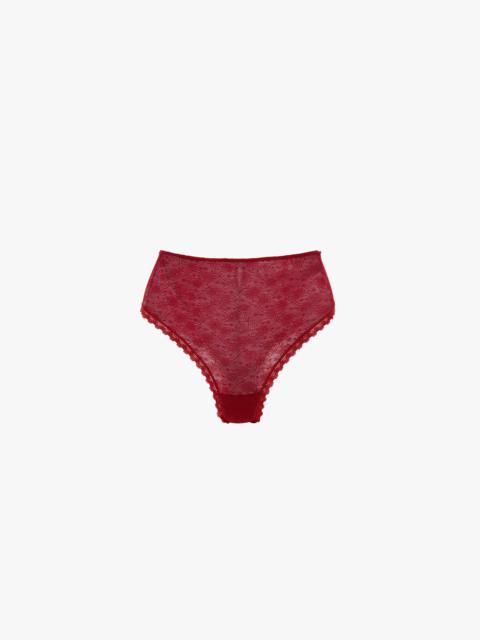 Victoria Beckham Lace Monogram Knicker In Poppy Red