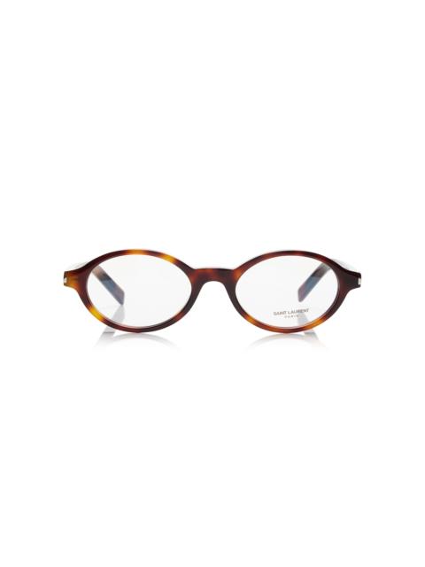 SAINT LAURENT Jeanne Oval-Framed Acetate Glasses brown