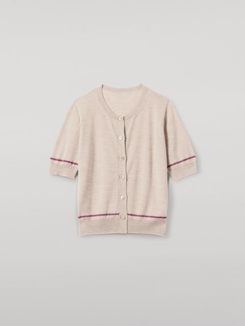Johnstons of Elgin Brae Natural Merino Short Sleeve Cardigan