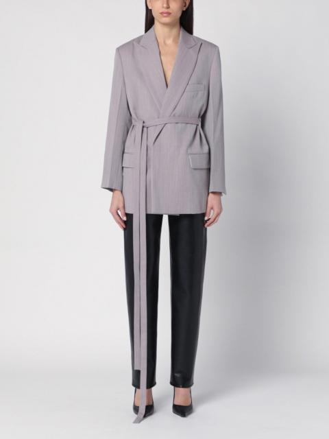 Victoria Beckham Light grey wool jacket with belt