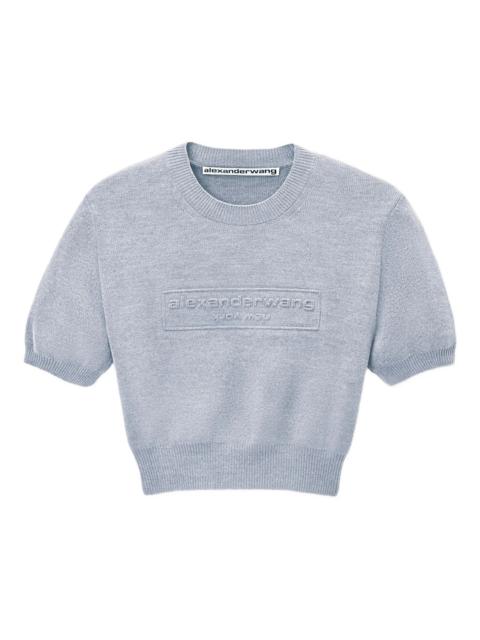 Alexander Wang Embossed Logo Short Sleeve Crewneck Tee