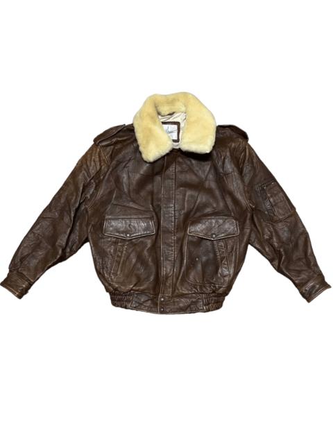 Other Designers Vintage Luis Alvear Flight Bomber Sheepskin Leather Jacket