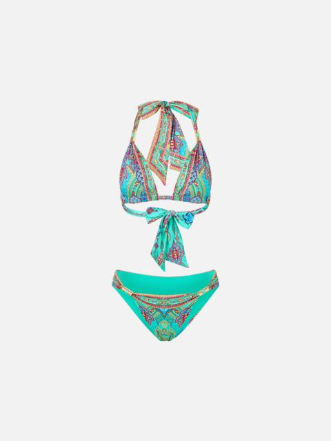 CAMILLA SOFT THICK TIE TRIANGLE BIKINI SET WITH TRIMS THE CONCUBINES CORRIDOR