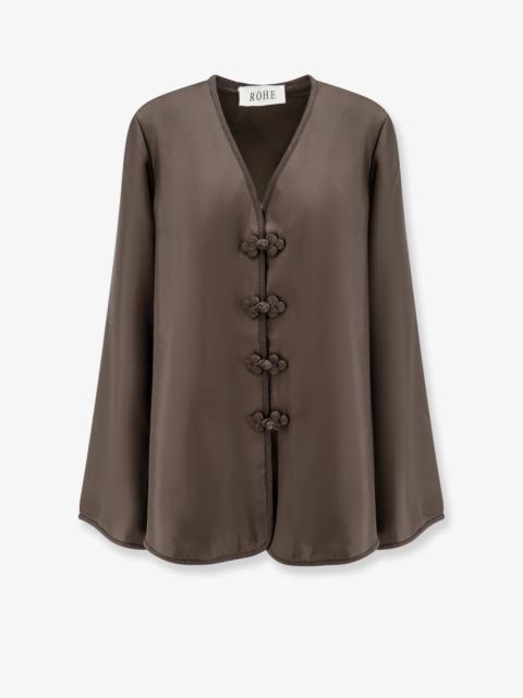 RÓHE Rohe Mandarin Closure Silk Top