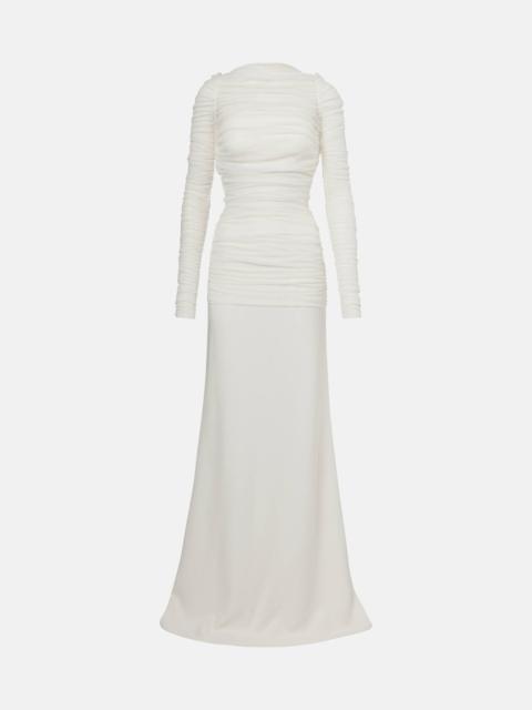 CHRISTOPHER ESBER Bridal veiled silk tulle gown