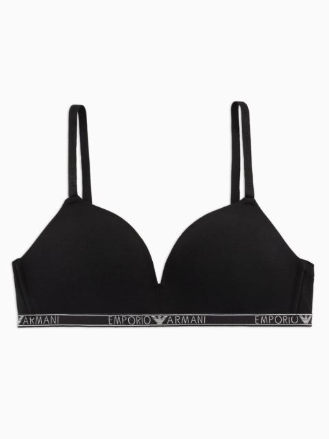 EMPORIO ARMANI ASV Essential logo organic-cotton padded triangle bra