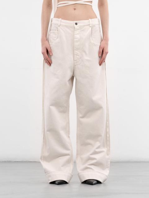 Ann Demeulemeester Kristel Ivory Cotton Baggy Trousers