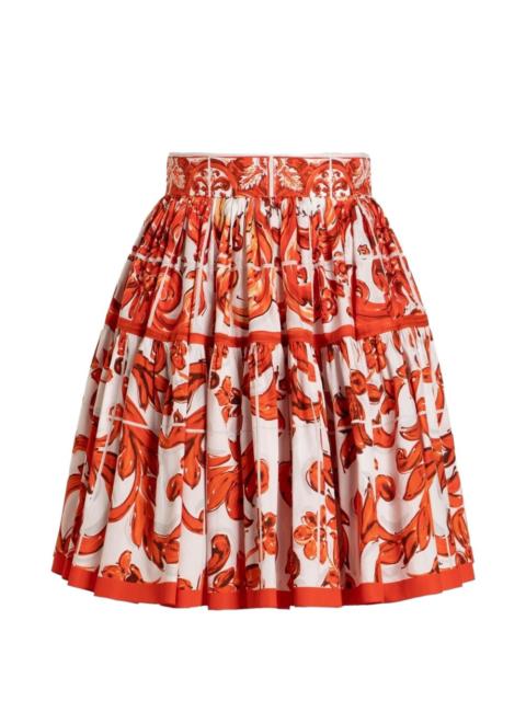 Dolce & Gabbana Dolce & Gabbana Women Maiolica Print Cotton Skirt