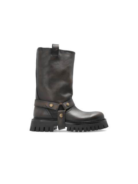 Golden Goose GOLDEN GOOSE Kurt Chunky Brown Leather Ankle Boots New & Aut