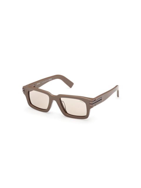 ZEGNA Zegna Light Brown Rectangular Men's Sunglasses EZ0255 45E 51