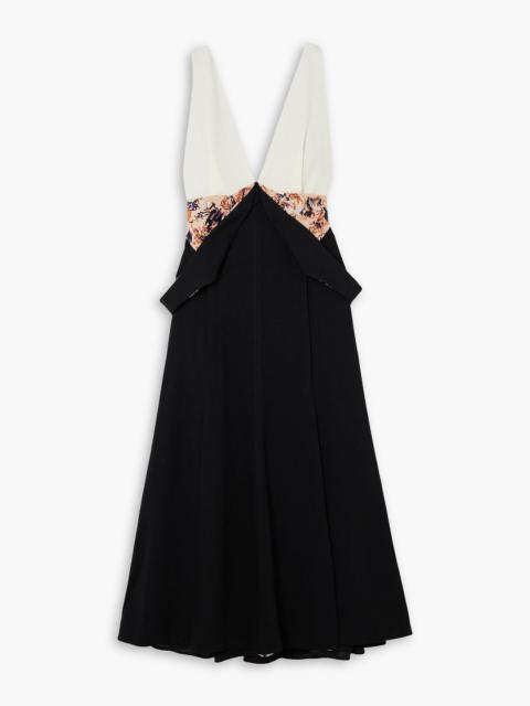 Proenza Schouler Convertible paneled printed crepe midi dress
