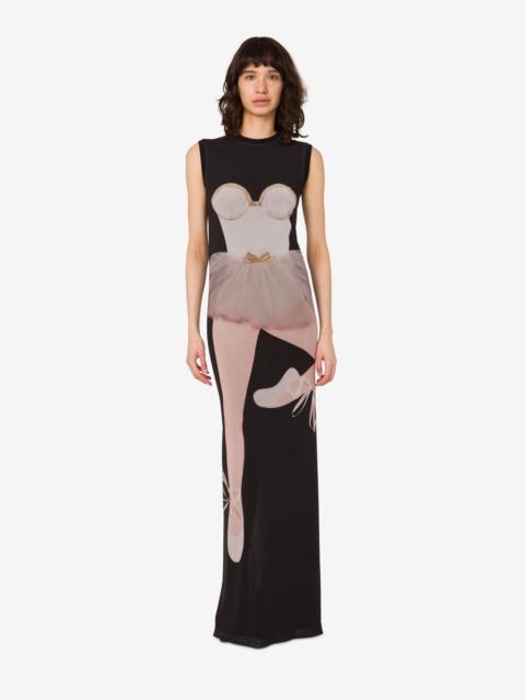 Moschino PRINTED STRETCH TULLE DRESS