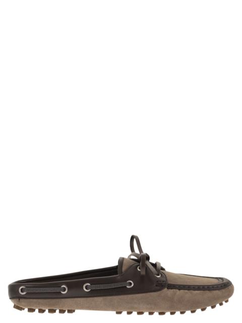 Brunello Cucinelli Brunello Cucinelli Women Suede Sabot Loafers With Jewellery