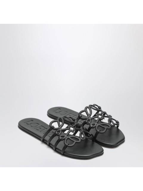 Loewe Loewe Black Anagram Petal Slides In Leather Women