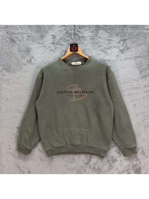 Other Designers Vintage - Pierre Balmain Paris Embroidery Big Logo Sweatshirt #6201-53