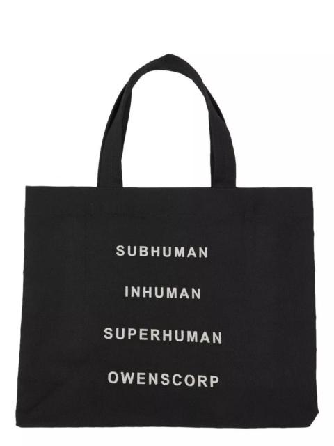 Rick Owens RICK OWENS $545 Black Cotton Tote Bag New & Authentic